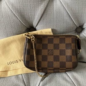 Authentic Louis Vuitton Mini Pochette Damier Ebene